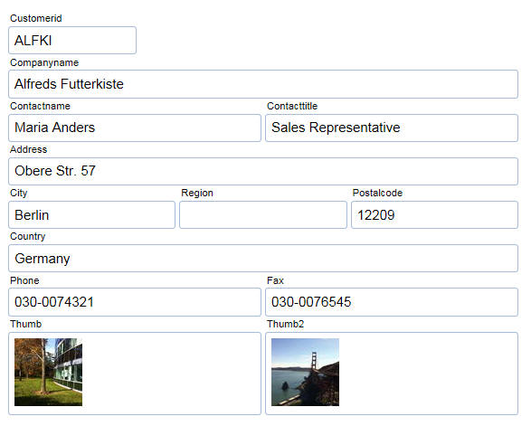 Example Flow container layout.